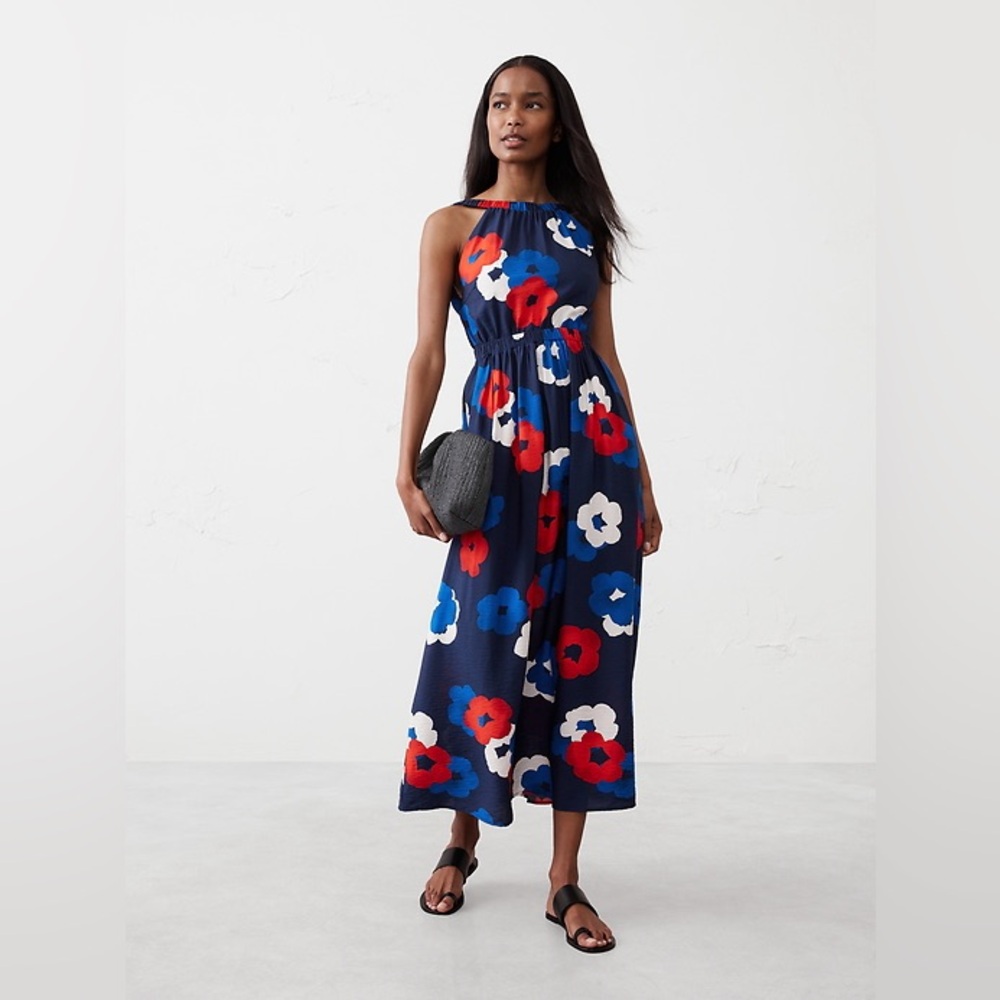 Banana Republic HALTER-NECK MIDI DRESS L